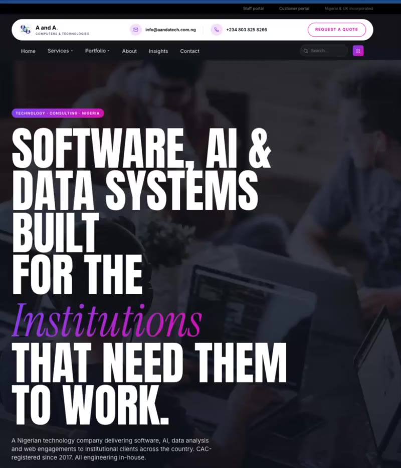 aandatech.com.ng - corporate website